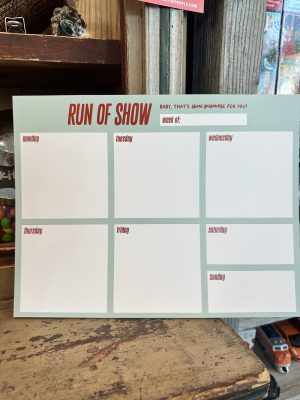 Run of Show Weekly Plann er